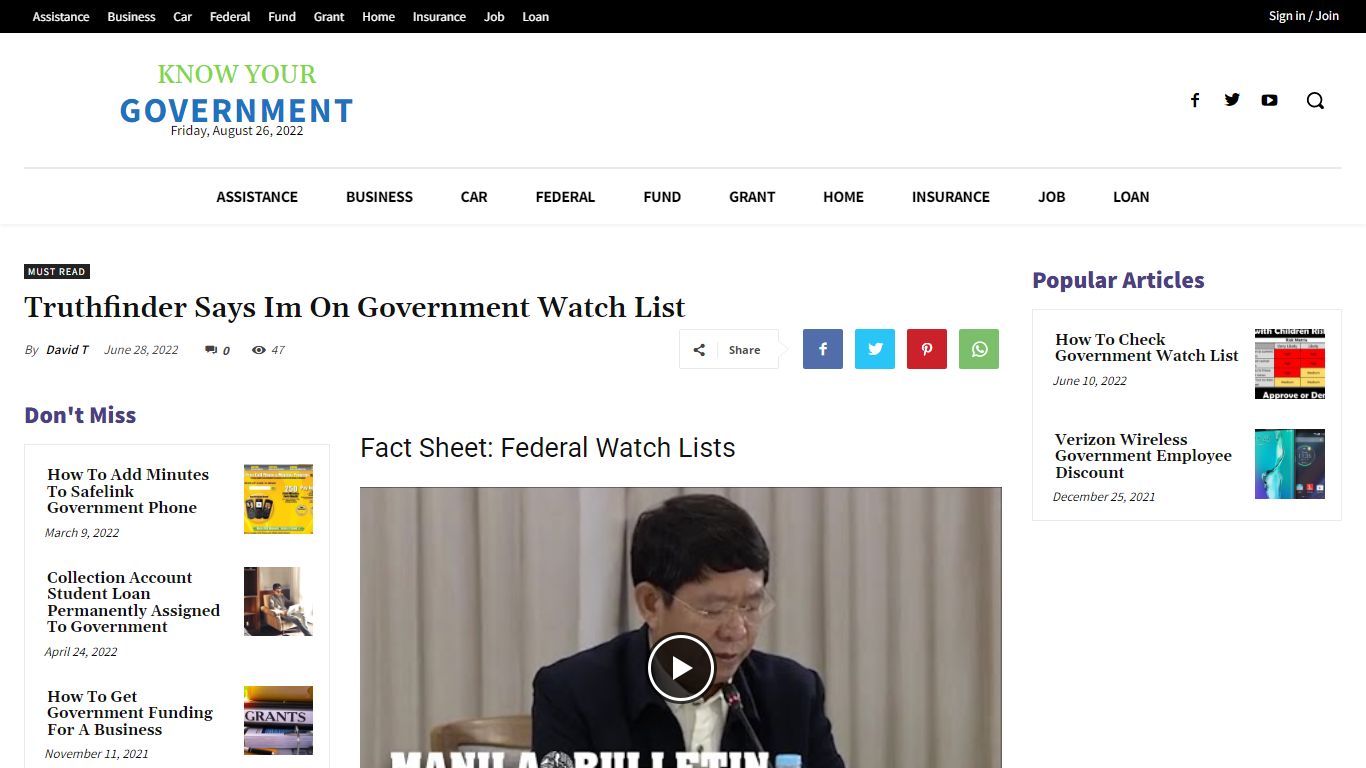 Truthfinder Says Im On Government Watch List